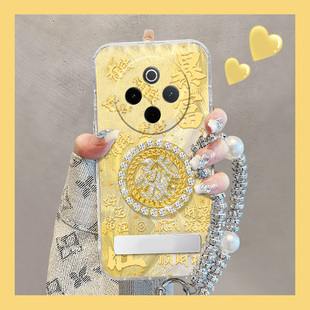 t35 y53 y33 y93s 2026水钻发财暴富适用vivoy500pro手机壳y300i立体y200gt支架y100t新年y50m挂链y77e软y97