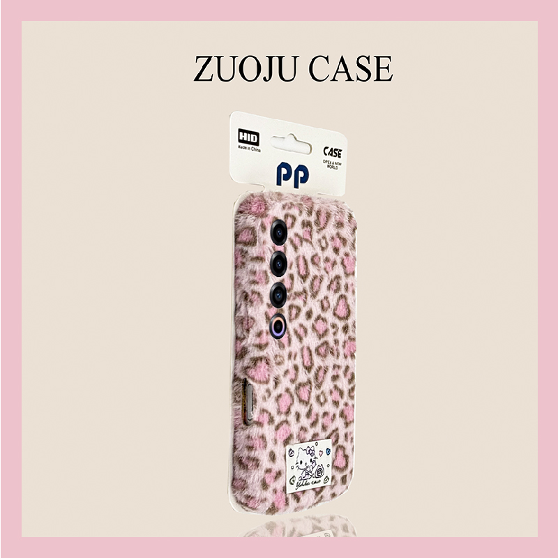 ins风豹纹kt猫适用魅族22mini手机壳note16贴纸21pro毛绒20秋冬季18por可爱18x软7/16spor/16t/16x/16thplus