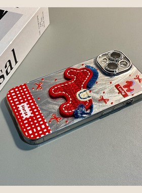 2026刺绣小马适用小米红米note15pro+手机壳noto14立体13r新年12turbo羽纱11红色10卡通9软14c十turbo4/redmi
