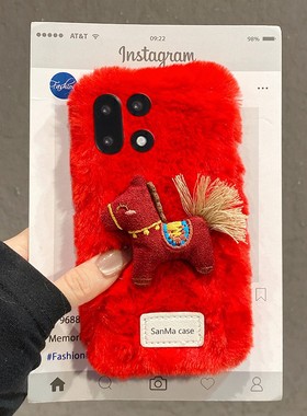 2026红色英文小马适用oppo一加ace6手机壳ace5至尊版1+15挂绳13新年12秋冬11pro软10/9rt/ace3v/2v/1+oneplus