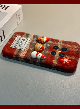 圣诞雪人小熊适用华为matex7手机壳metax6典藏版magicv5红色mgiacvs3毛绒xs2秋冬季p50pocket折叠novaflip硬