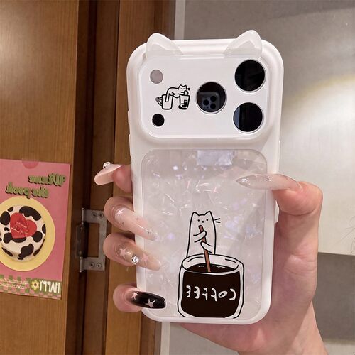 手机壳硅胶大视窗亮面贝壳纹立体