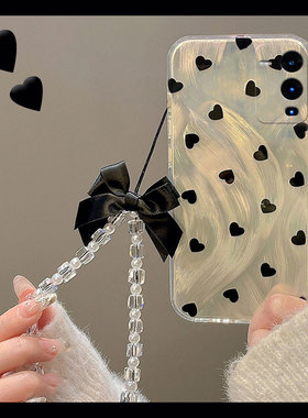 超仙羽纱爱心适用vivos18pro手机壳s17t带手链s16e透明t1简约s15硅胶s12软壳s10小众s9个性s7创意s6女s1/vivo