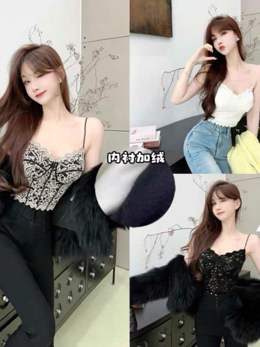 卡卡女装官方旗舰正品店《目送三米》蕾丝绣花胸垫吊带背心美背女,女装/女士精品,背心吊带,淘宝优惠券,粉丝福利购,淘宝优惠卷