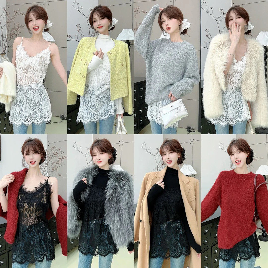 卡卡女装官方旗舰店正品百搭蕾丝花边叠穿吊带背心打底衫内搭上衣,女装/女士精品,背心吊带,淘宝优惠券,粉丝福利购,淘宝优惠卷