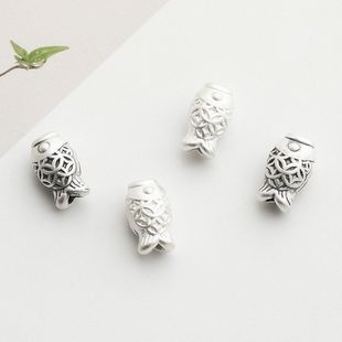 配件手链3D足银鱼隔珠金钱钱币SDIY999编绳硬银串珠项链如鱼得水