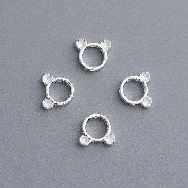 纯银DIY珠子配件项链手工水晶手链S925小熊隔珠可放卡通珠框串珠,饰品/流行首饰/时尚饰品新,其他DIY饰品配件,淘宝优惠券,粉丝福利购,淘宝优惠卷