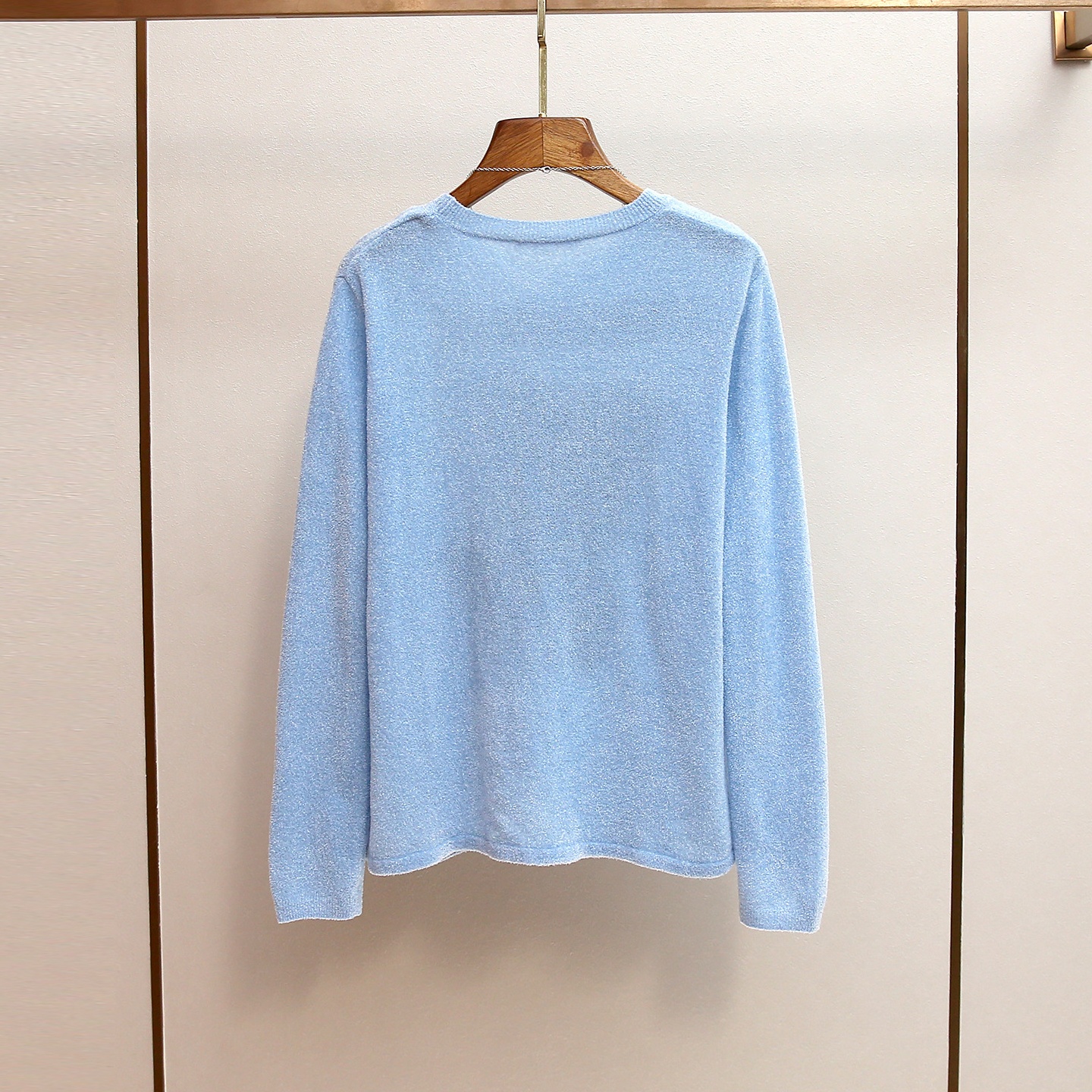 深圳南油高端女装秋冬新款法式百搭圆领印花字母长袖针织衫上衣女