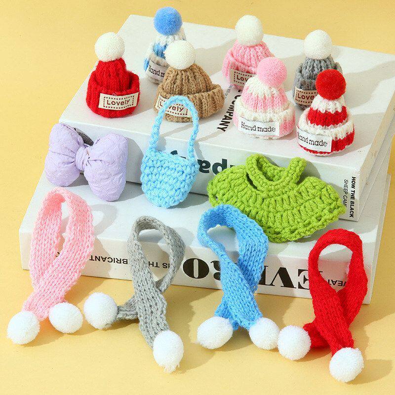 公仔掌门小帽子装饰针织手工狗毛线迷你圣诞节围巾毛衣裙子服饰