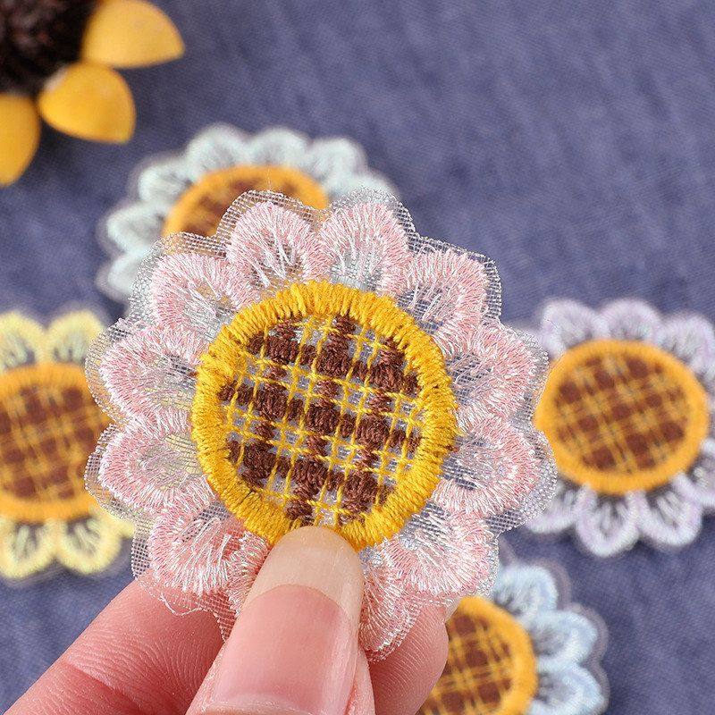 饰品衣帽布贴花diy清新配饰手工卡通刺绣布标服装辅料徽章向日葵,居家布艺,布贴,淘宝优惠券,粉丝福利购,淘宝优惠卷