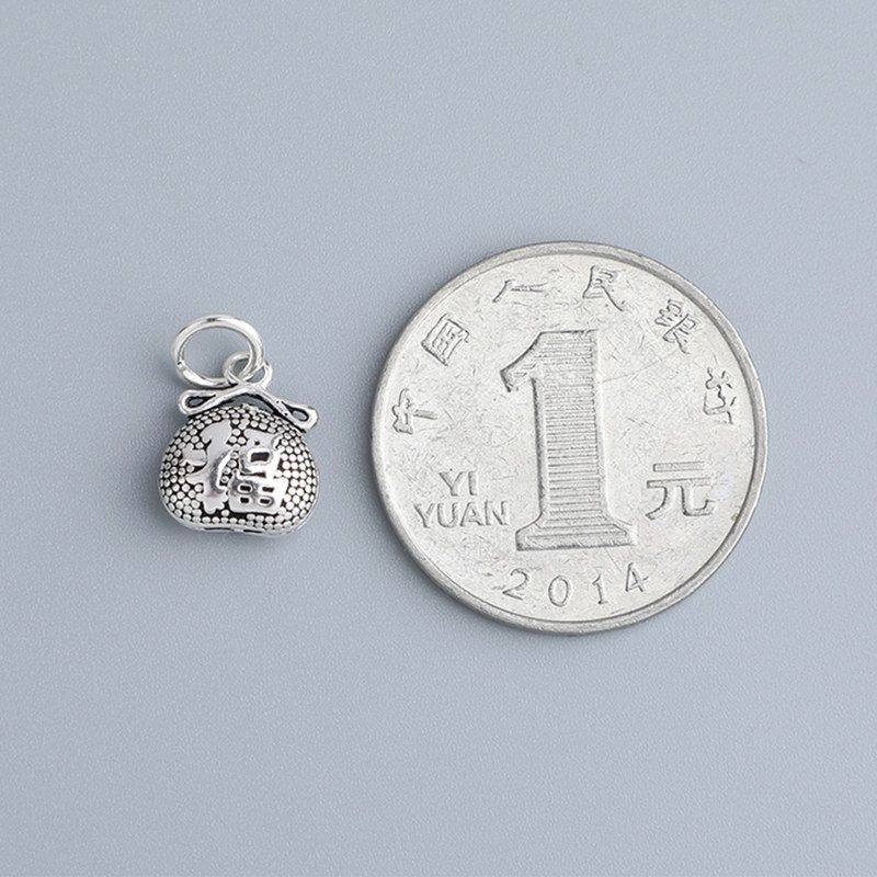 编绳饰品福字福袋s925纯银串珠泰银DIY吊坠项链配件手工挂件手链,饰品/流行首饰/时尚饰品新,其他DIY饰品配件,淘宝优惠券,粉丝福利购,淘宝优惠卷