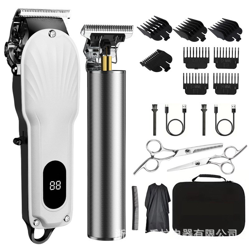 理发器套装液晶数显电动理发器男士油头雕刻电推剪电推子剃头刀