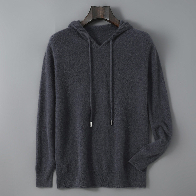 秋冬新款羊毛衫帽衫男士宽松连帽卫衣男款针织衫休闲长袖百搭上衣