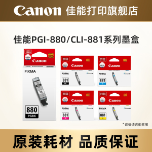 佳能打印旗舰店原装墨盒PGI-880 C/M/Y/BK/CLI-881 PGBK(适用TS6380/TS8380/TS8380t/TS9580/TS8180/TS6180）