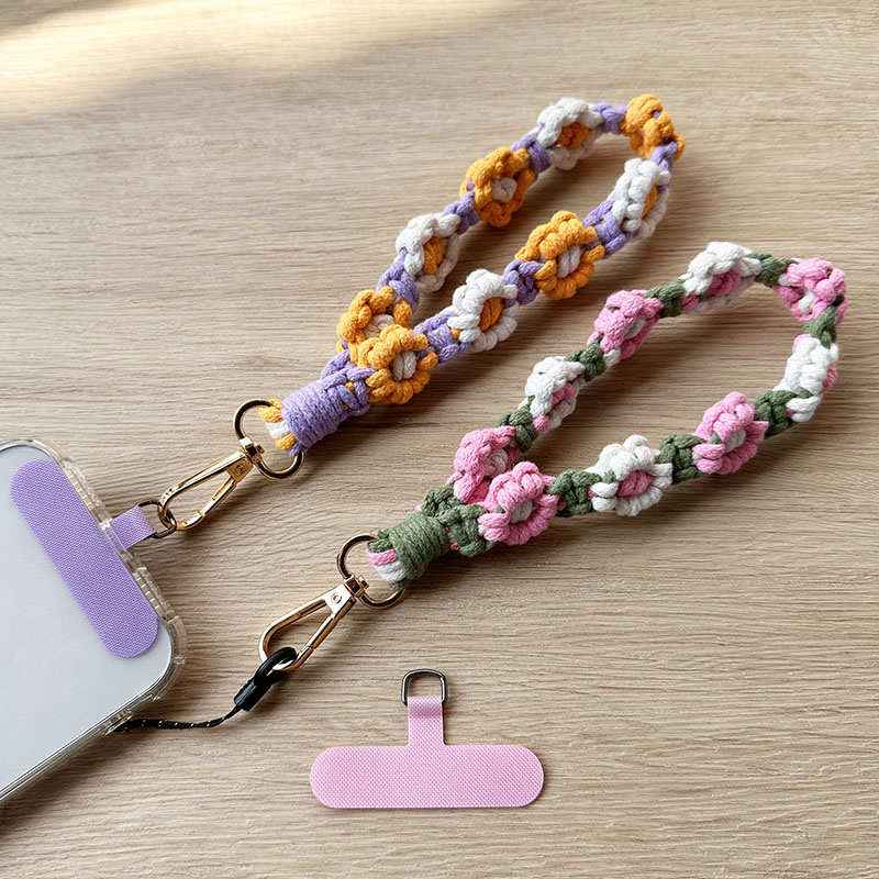 秋冬手机编织小雏菊手腕绳带夹片