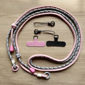 多巴胺手机斜挎挂绳韩风女款 带加长挂脖挂肩吊绳宽固定夹片可调节长度网红清新多功能结实耐用 斜跨侧背可背式