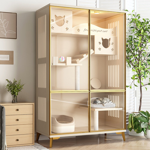 猫别墅家用室内实木猫舍