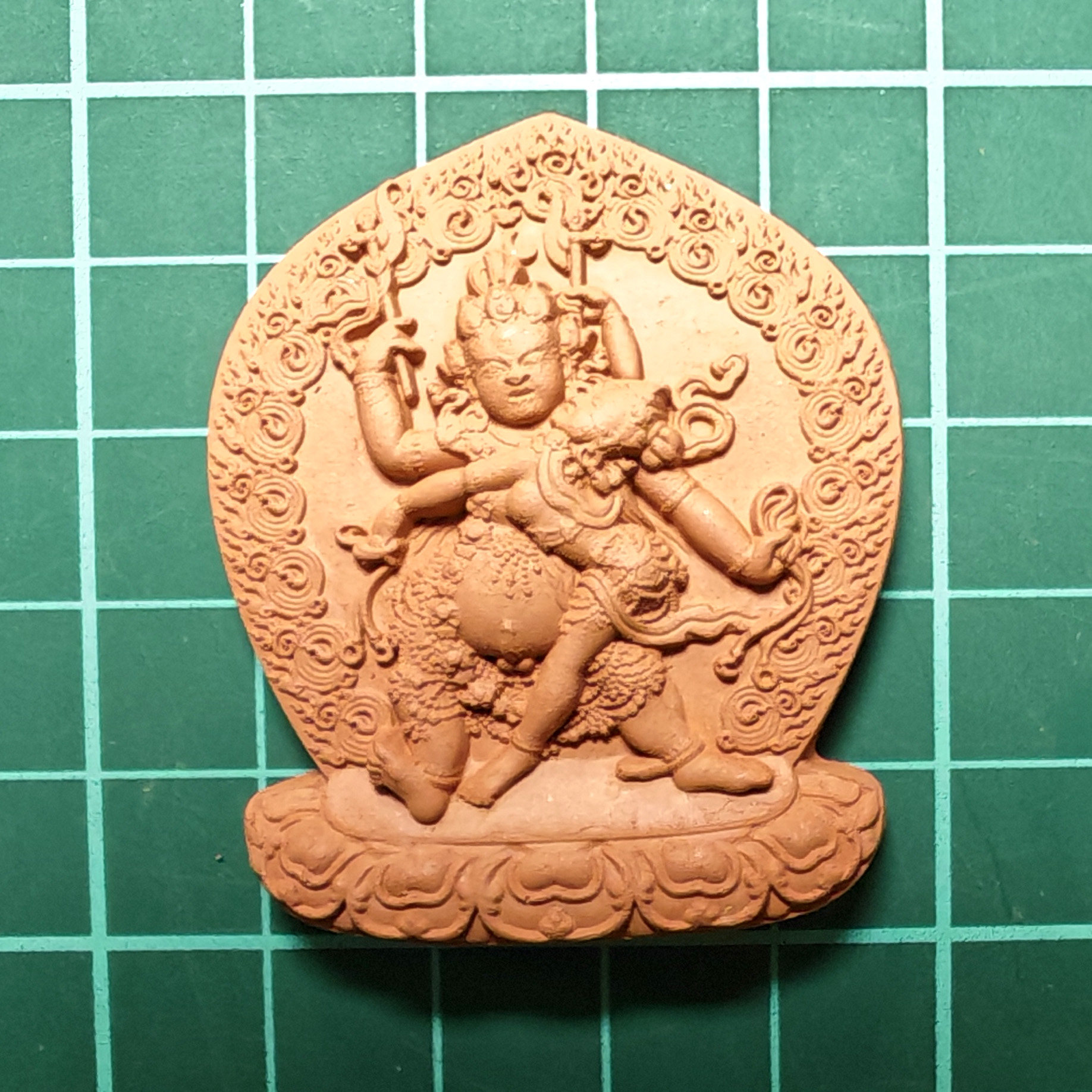 手工制作 大自在天擦擦(铸造模具制作款) 陶土烧制擦擦小佛像