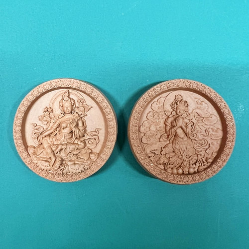 瀚林宝相独家首发 龙女+绿度母 双面款 护身擦擦擦擦 小佛像