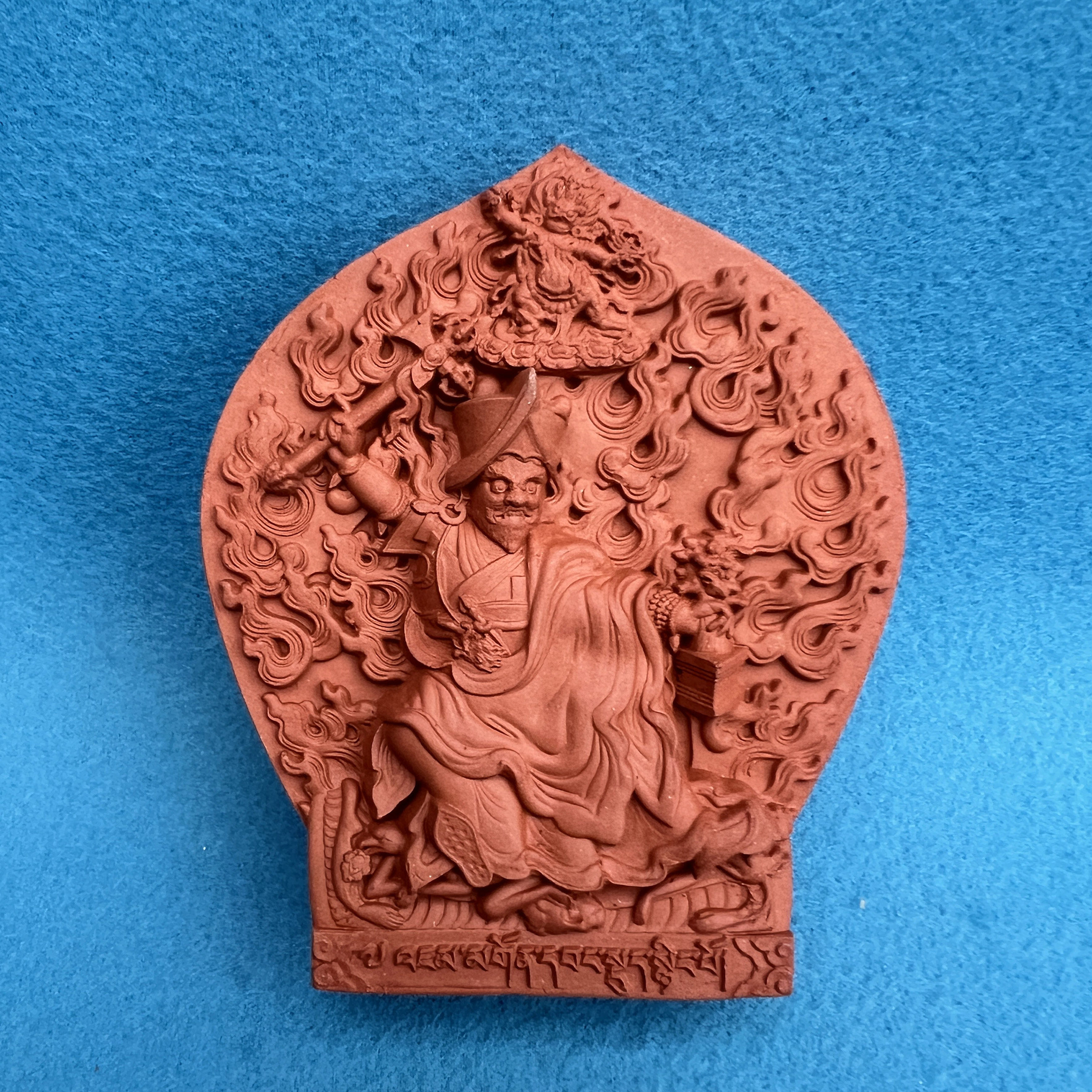 手工制作(10公分)  三十二世萨迦法王  陶土烧制擦擦 小佛像