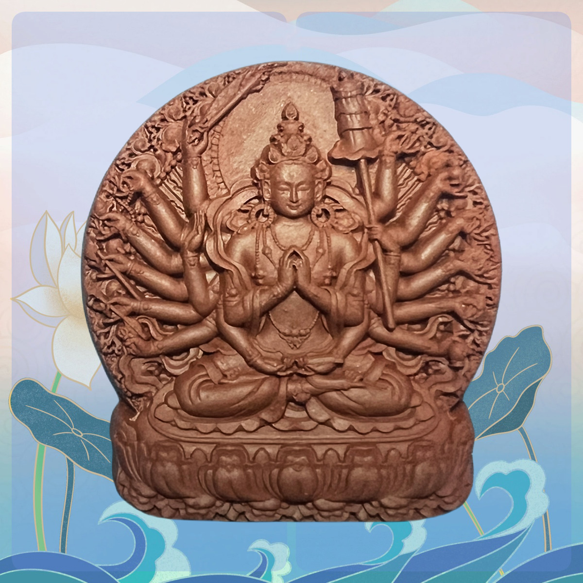 瀚林宝相独家首发 正品擦擦 准提佛母  陶土烧制擦擦 小佛像