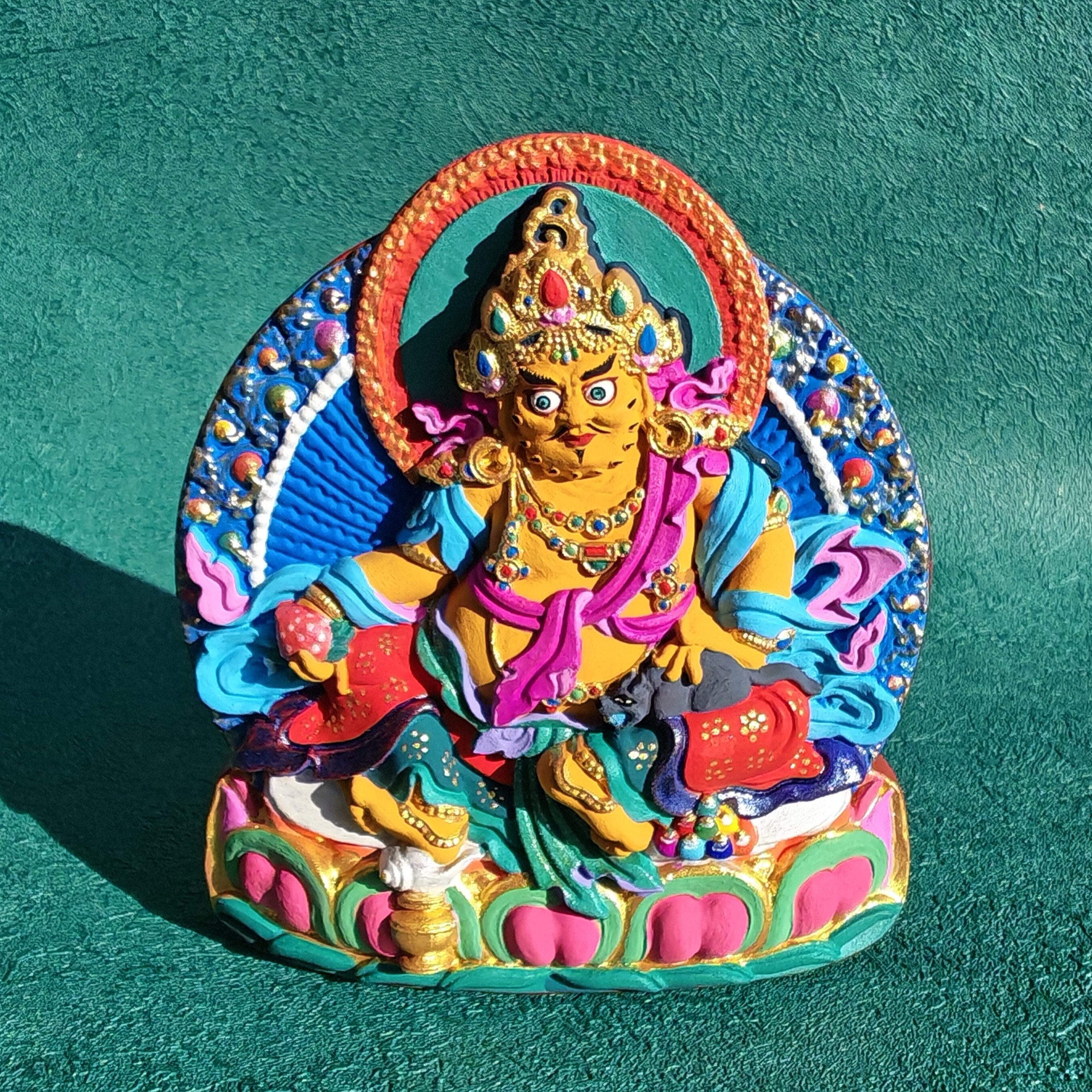 手工制作 黄财神彩绘擦擦（10公分） 小佛像