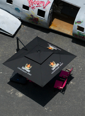 黑金刚罗马伞黑色遮阳伞商铺门口酒吧民宿咖啡厅专业商用露天外摆