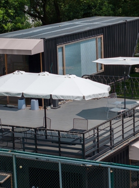 带锤边双头伞民宿餐吧咖啡厅酒店餐厅商用户外休闲白色大型遮阳伞