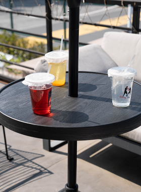 遮阳伞配套桌子可升降户外桌 便携式省空间悬挂桌阳台圆形小桌子