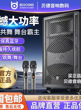 贝德勇士户外大功率双15寸音响三分频舞台演出K歌蓝牙音箱H1533