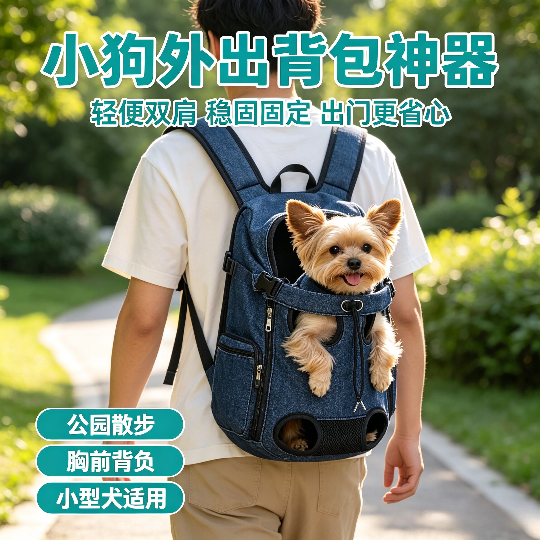 宠物外出包小型犬夏天狗狗猫狗小狗包通用猫咪包固定出行包帆布款
