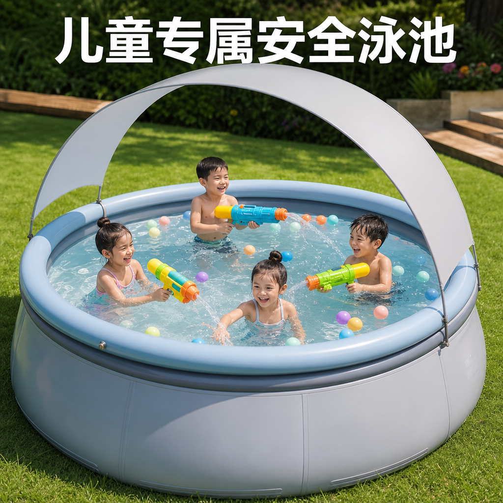 儿童家用大型夏天遮阳充气泳池
