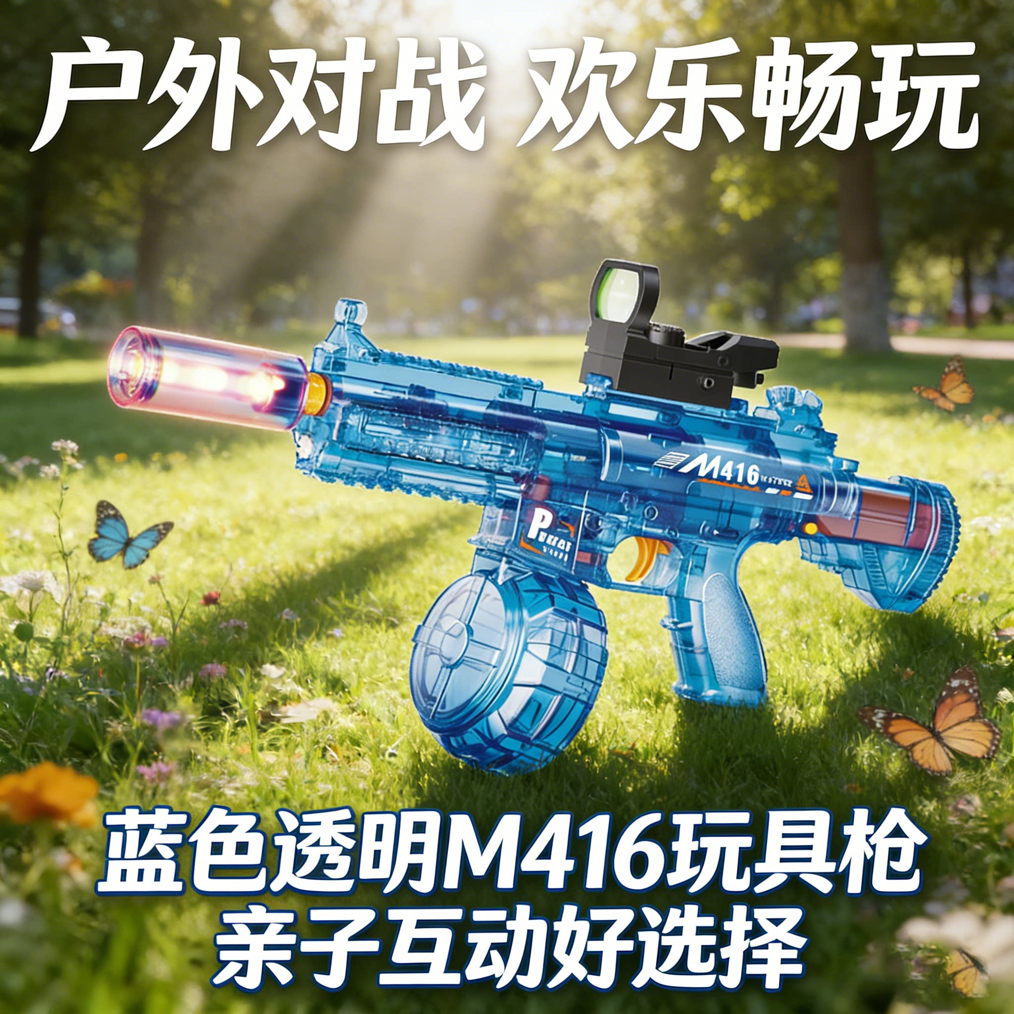 电动连发水枪玩具儿童喷水枪m416黑科技自动吸水2026新款漂流装备