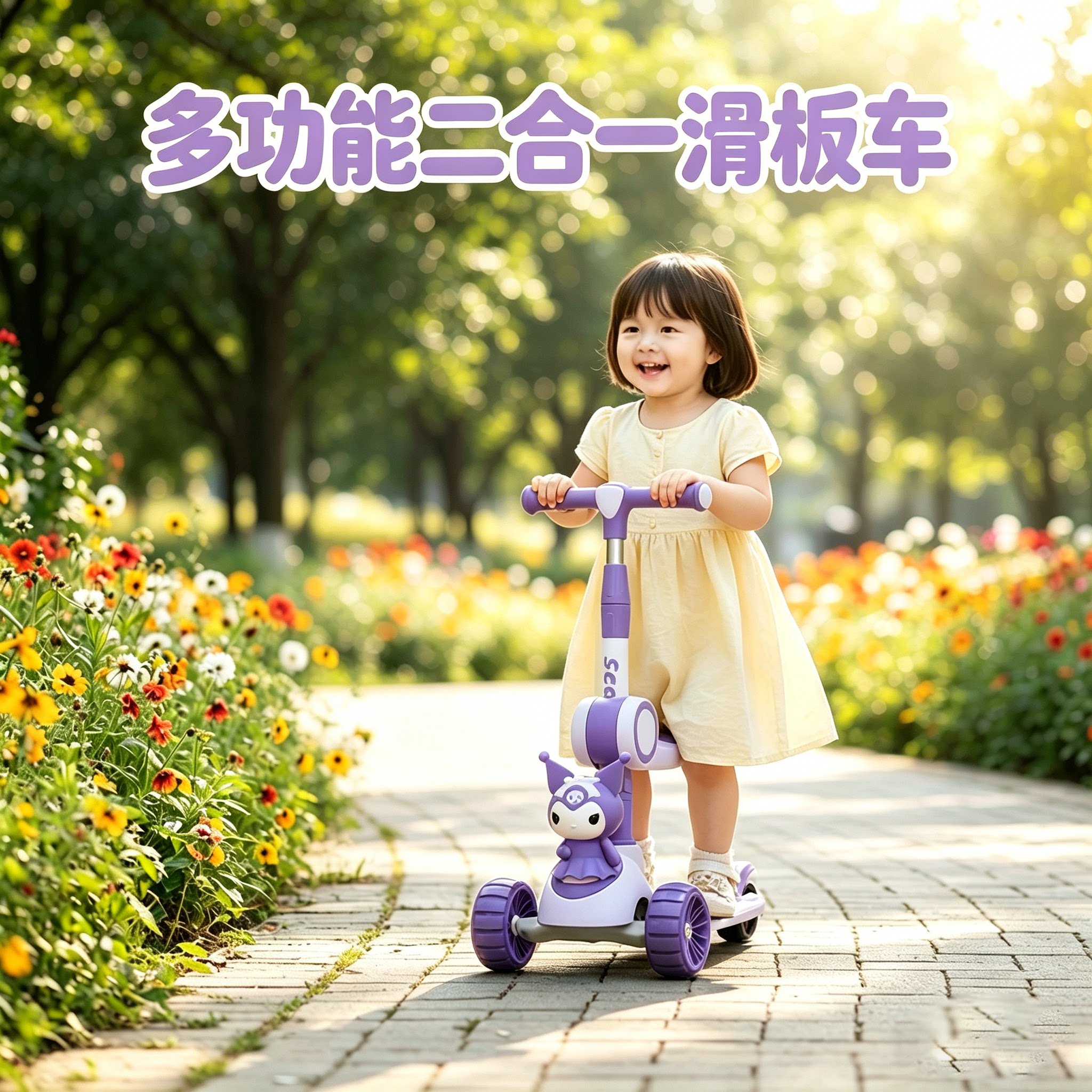 滑板车儿童6到12岁二合一可转弯1到3岁平衡多功能2026新款防侧翻