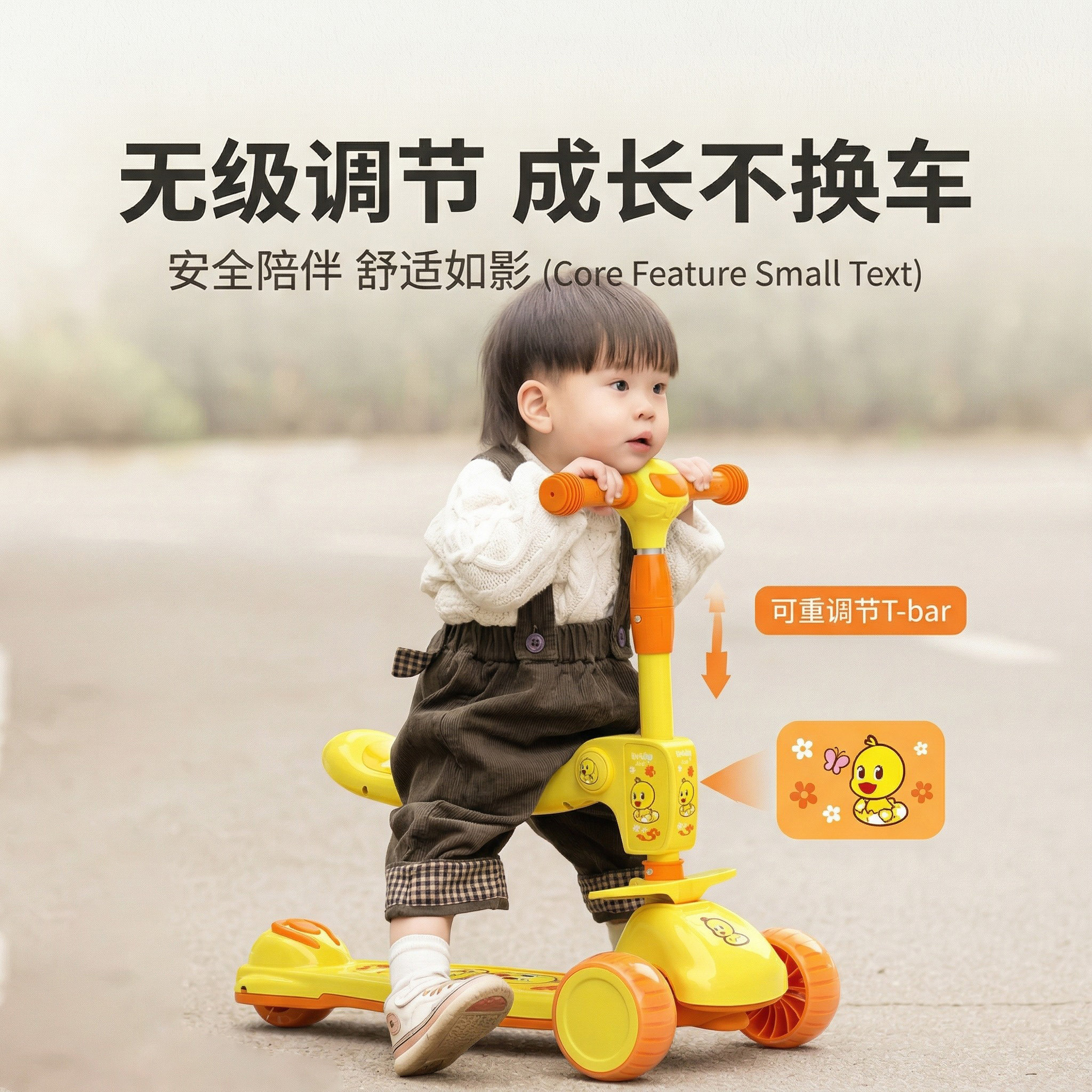 儿童滑板车3到6岁三合一可坐可骑防侧翻多功能2026新款平衡1到3岁