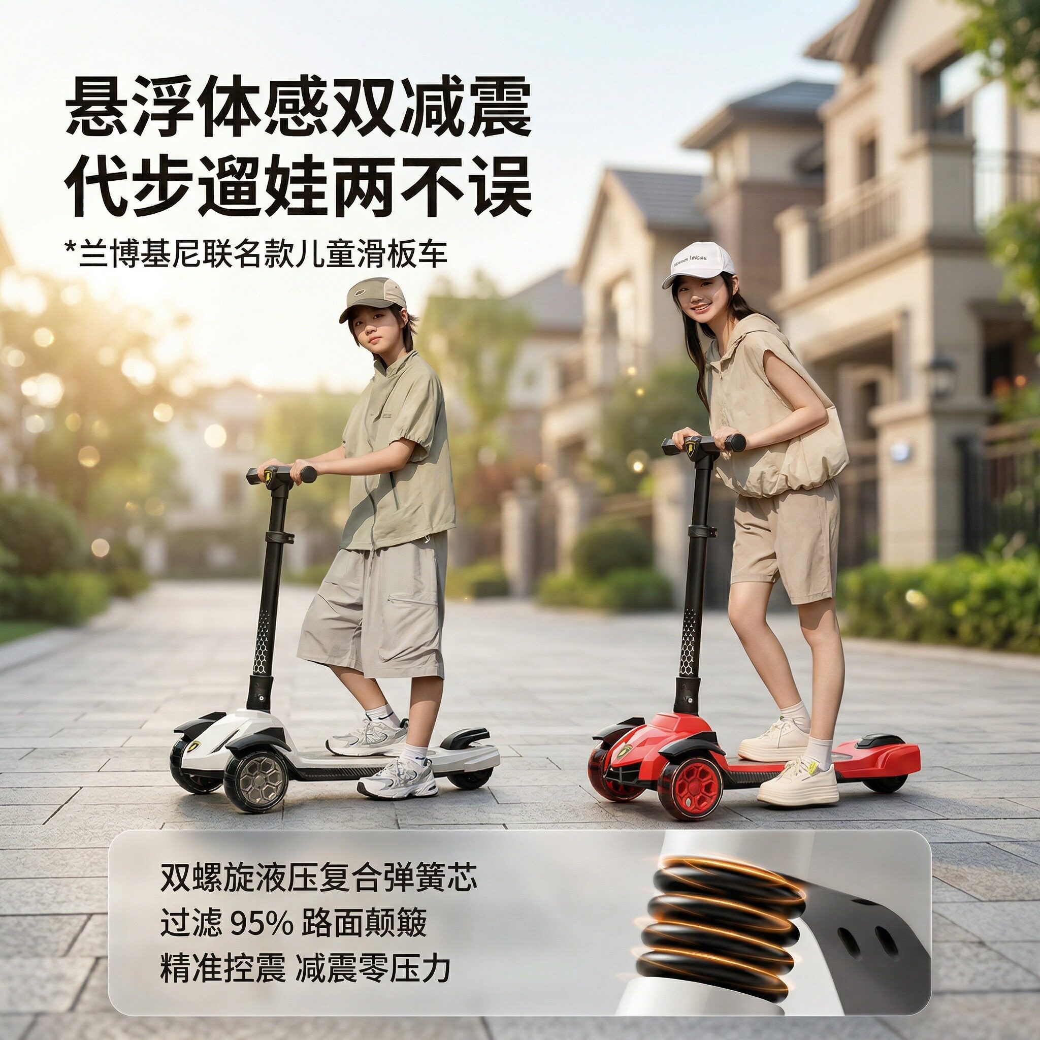 滑板车6到12岁儿童男孩3到6岁以上折叠代步三轮平衡2026新款滑行