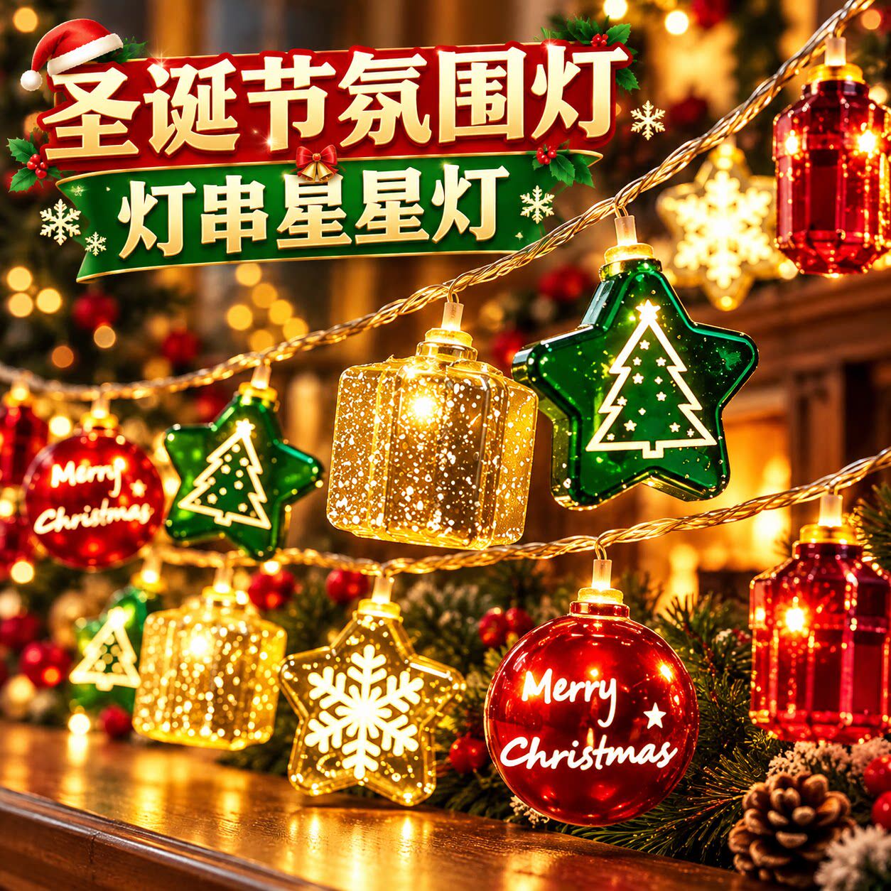 星星灯氛围灯彩灯灯串装饰灯专用灯带2026新款户外发光圣诞节礼物