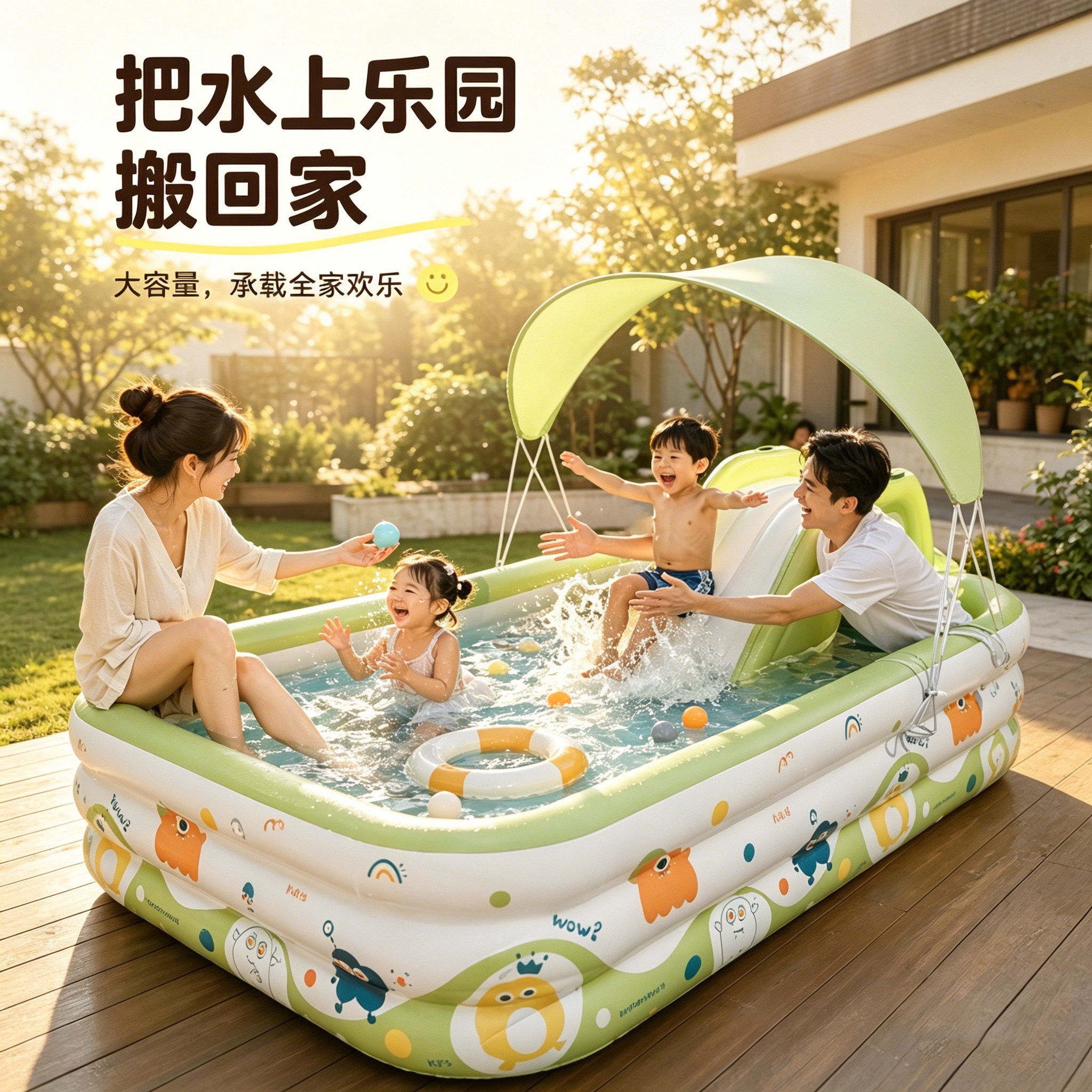 宝宝洗澡玩具儿童游泳池家用婴儿玩水泡澡夏天波波池充气水上乐园