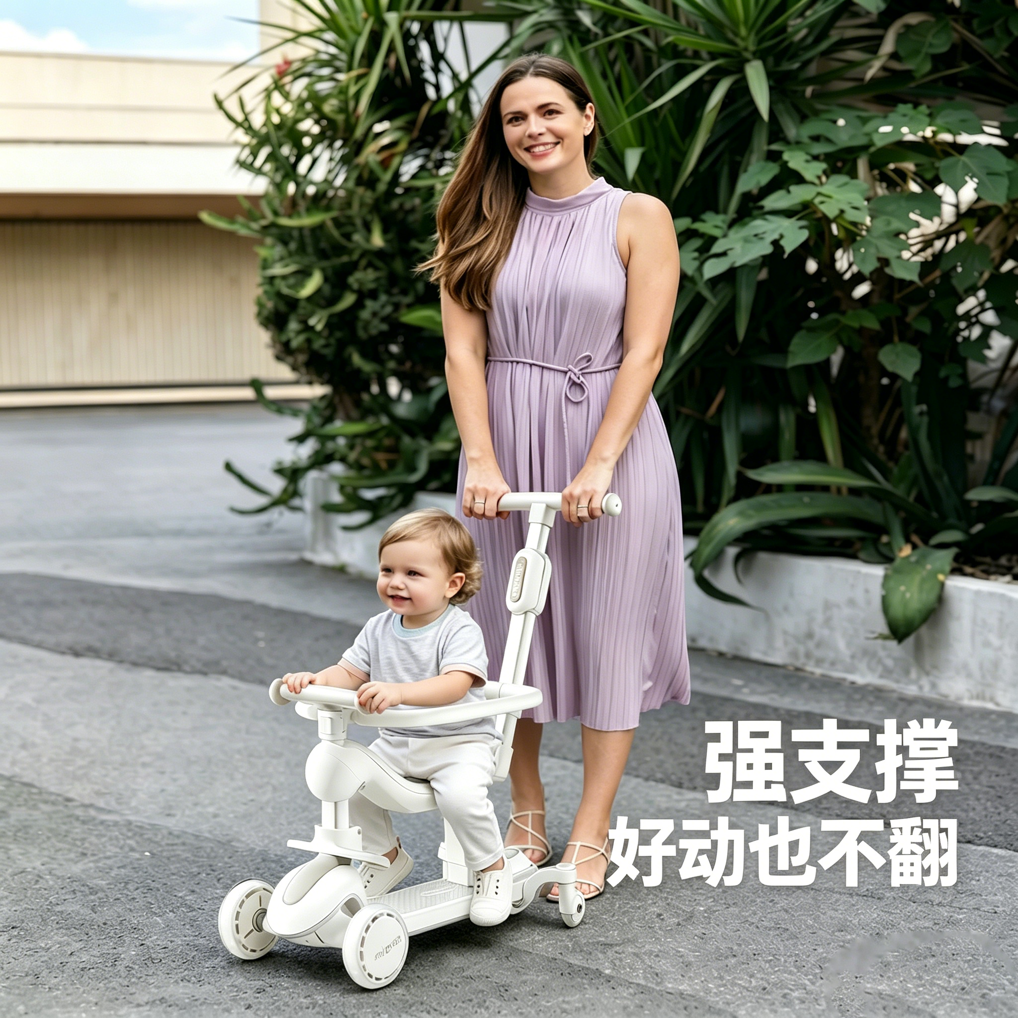 滑板车3到6岁儿童三合一可坐可骑1到3岁折叠平衡宝宝款多功能滑行