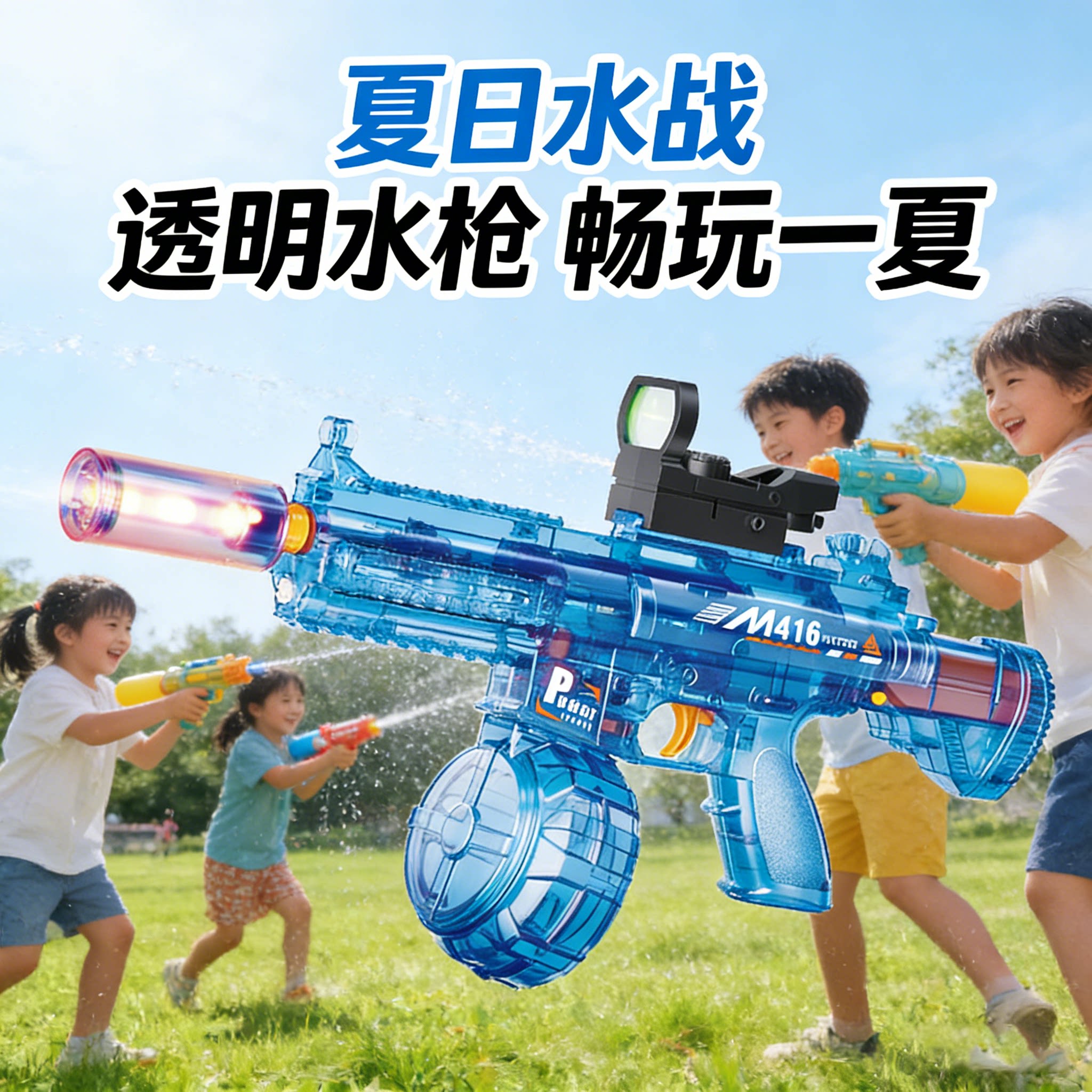水枪玩具儿童喷水枪电动连发m416中国黑科技水枪2026新款漂流装备