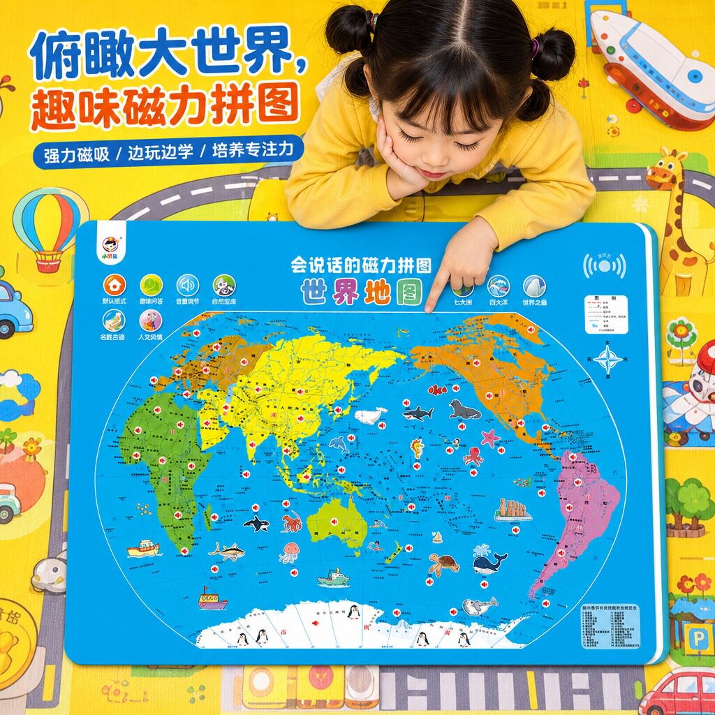 儿童会说话的磁力拼图益智玩具