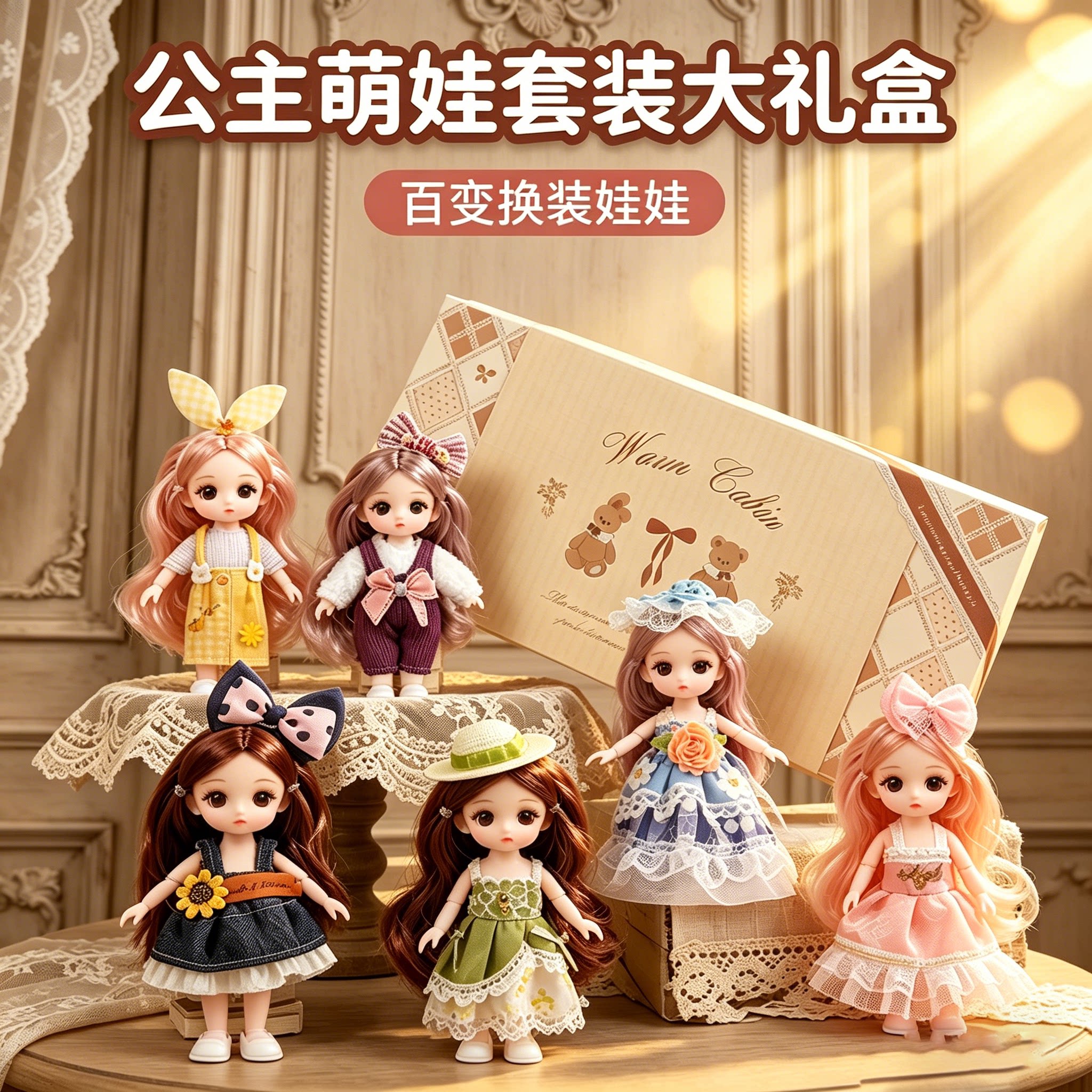 公主萌娃套装大礼盒女孩生日礼物