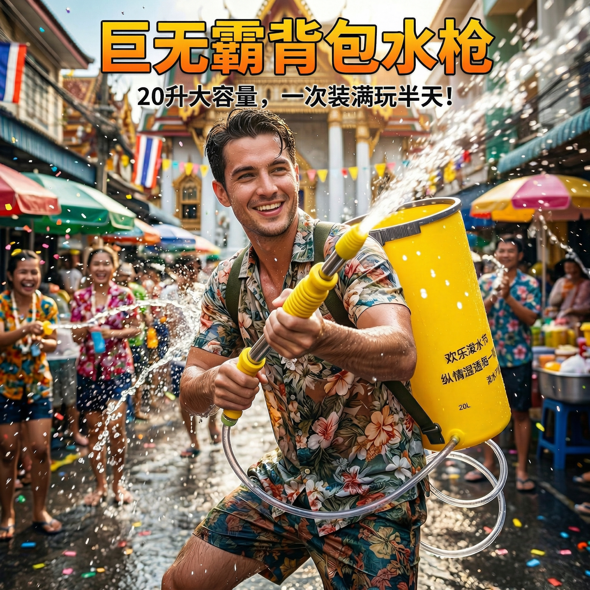 夏日泼水节背包式强力远射水枪