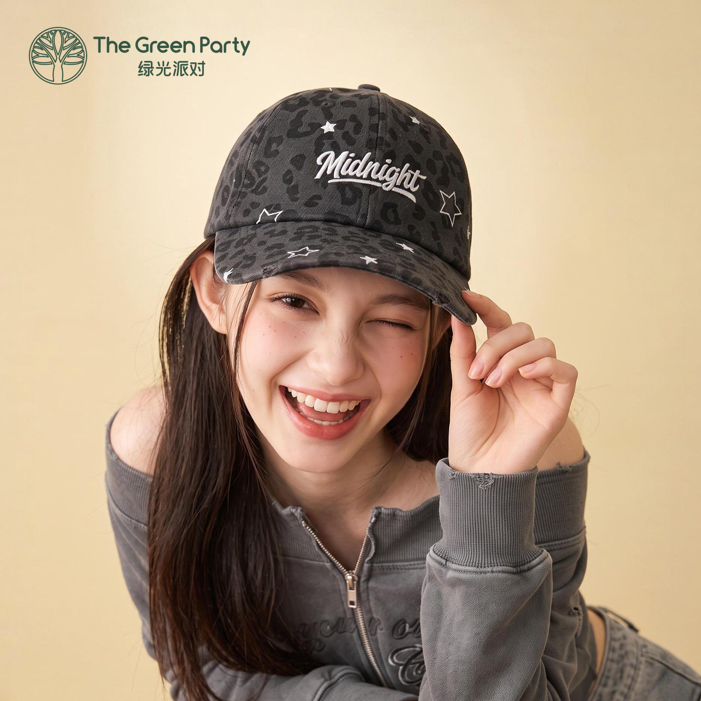 TheGreenParty流行棒球帽字母女生时尚韩版鸭舌帽遮阳弯檐帽子