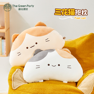TheGreenParty三花猫抱枕毛绒玩具公仔玩偶睡觉抱枕生日礼物儿童