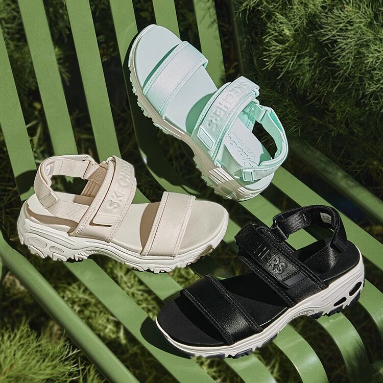 斯凯奇夏季新款女子休闲凉鞋复古经典多色配色时尚潮流轻便舒适