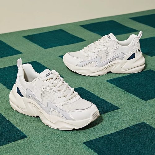 斯凯奇踏浪老爹鞋复古增高小白鞋透气舒适休闲运动鞋户外跑步鞋