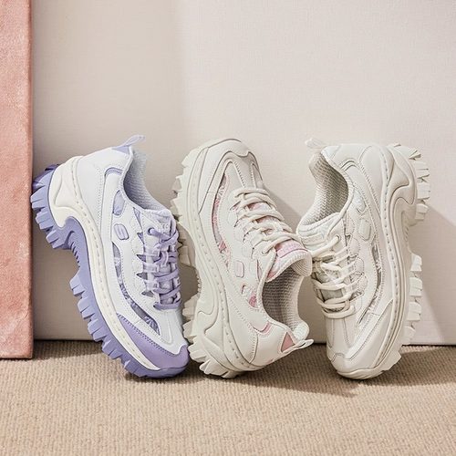 skechers/斯凯奇蜜糕鞋| 2026新款春款蕾丝新款休闲鞋女鞋老爹鞋