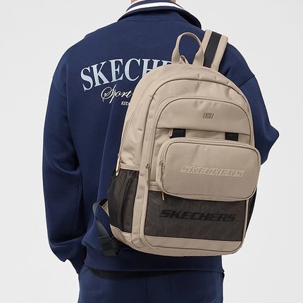 斯凯奇笔记本电脑背包男女款城市户外双肩包时尚简约百搭学生书包