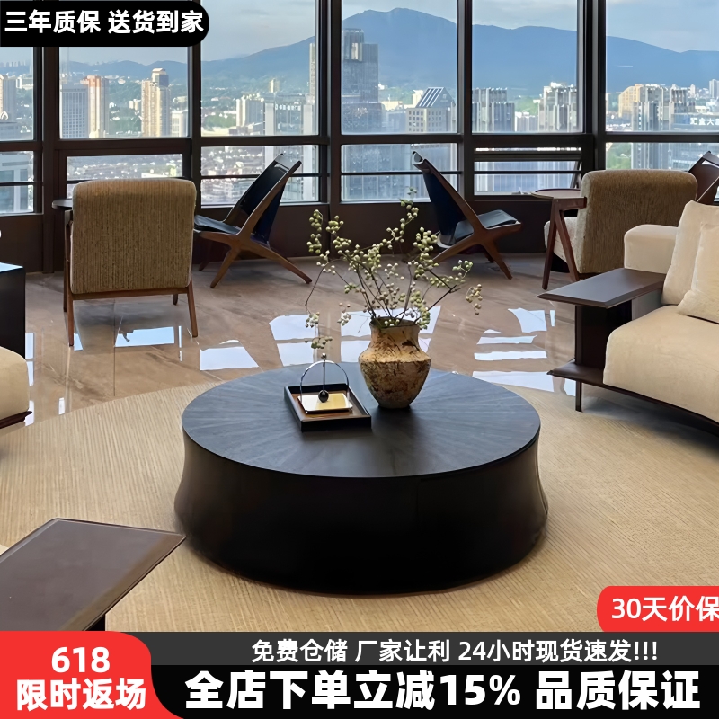 意式简约轻奢圆形茶几工厂直销